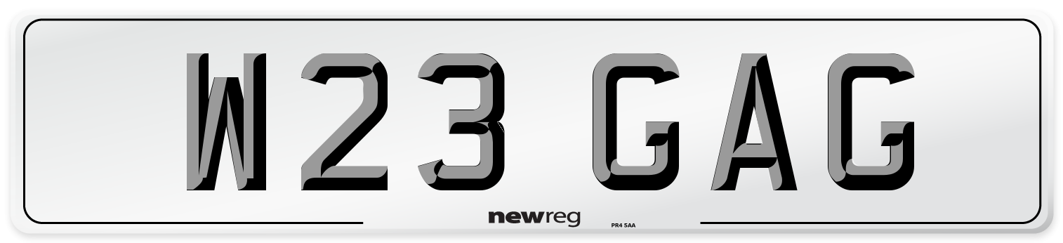 W23 GAG Number Plate from New Reg